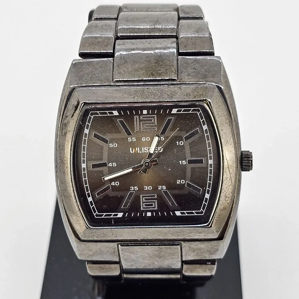 Kenneth Cole Unlisted Men's Watch 40MM Gun Metal‎ Dial Bracelet 6